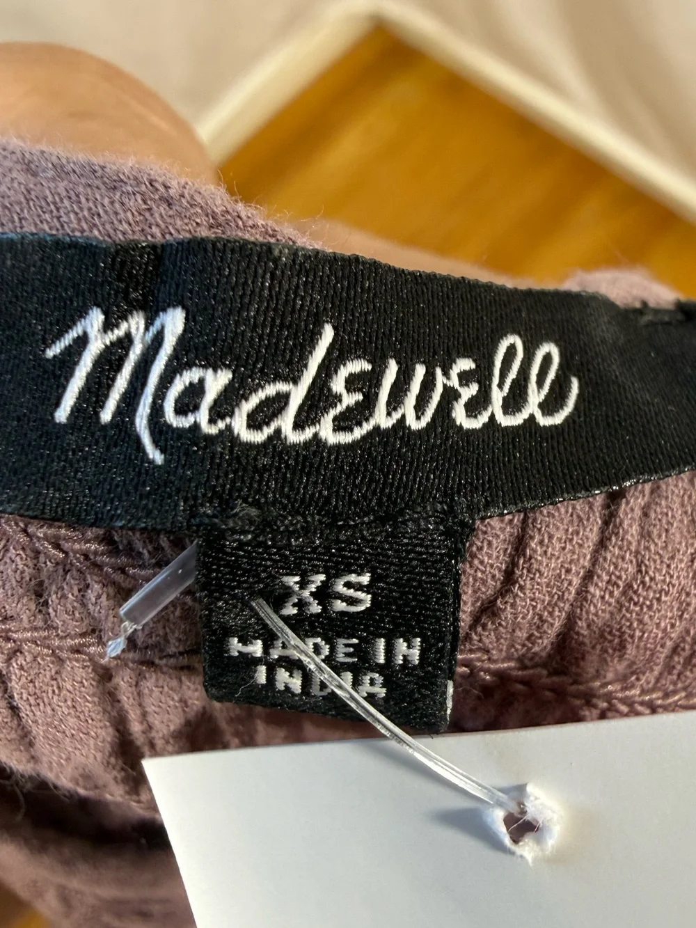 Madewell Dusty Mauve Smocked Puff Sleeve Top